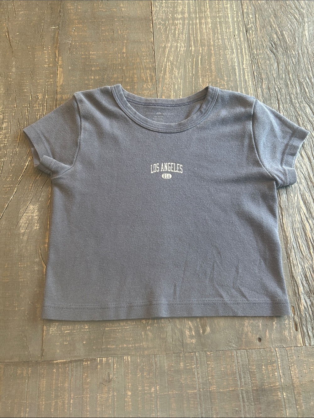 Brandy Melville Navy Los Angeles Chest Logo Tee